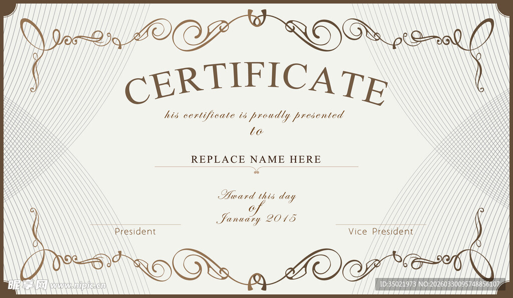 复古风格证书模板