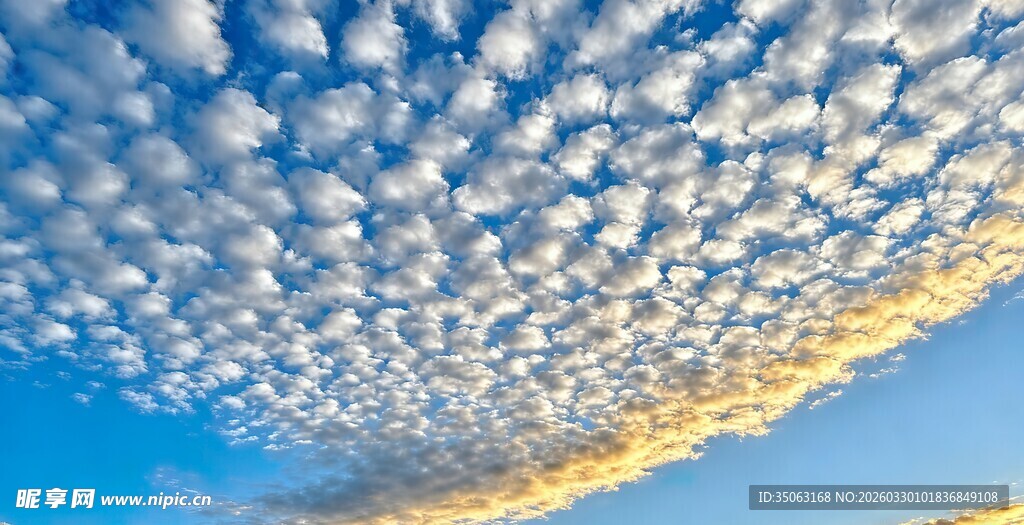 蓝天之上的絮状云朵