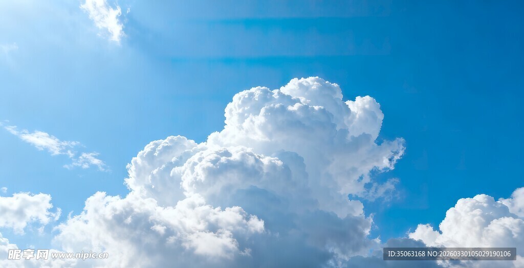 蓝天白云纯净自然美景