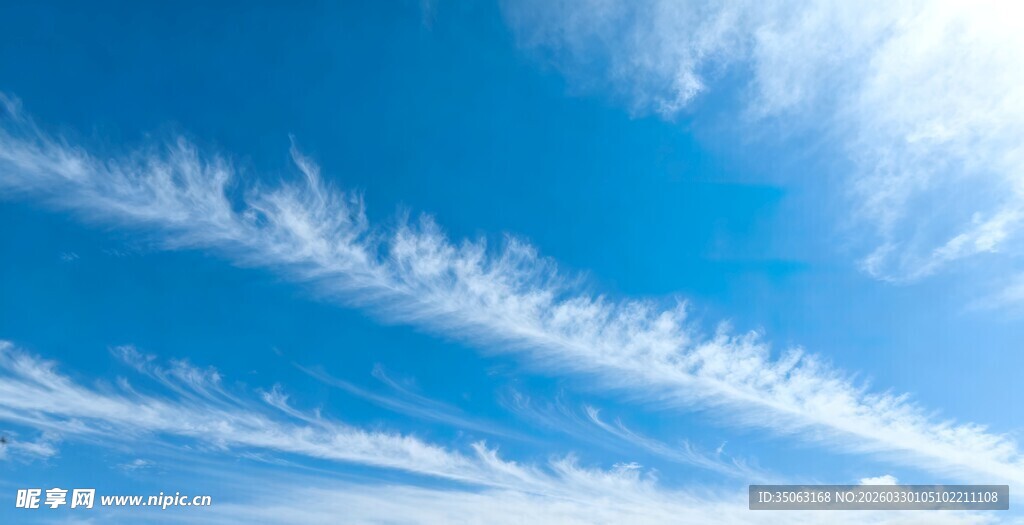 蓝天飘着轻柔的卷云