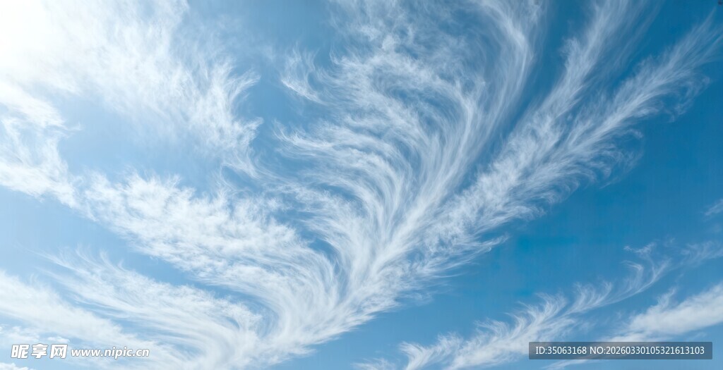 蓝天下的梦幻卷云