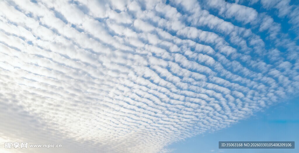 蓝天下的絮状云朵
