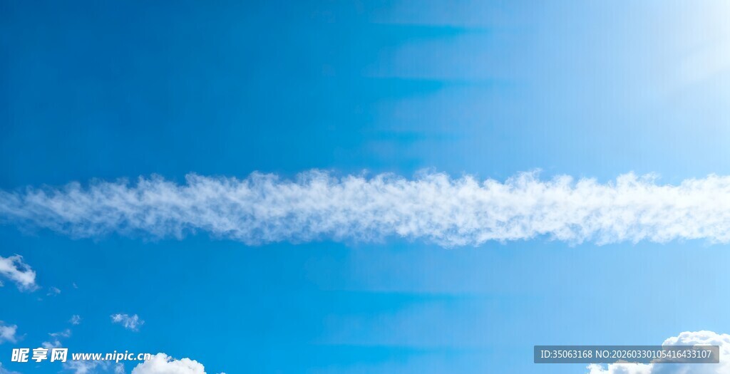 蓝天飞机尾迹美景