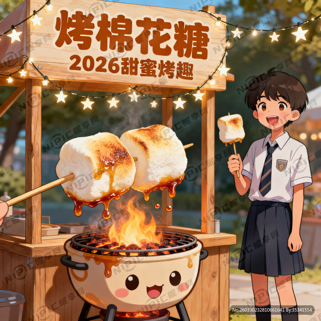 烤棉花糖的摊位装饰