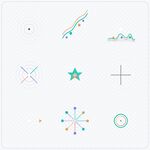 简约多彩几何图形图标集