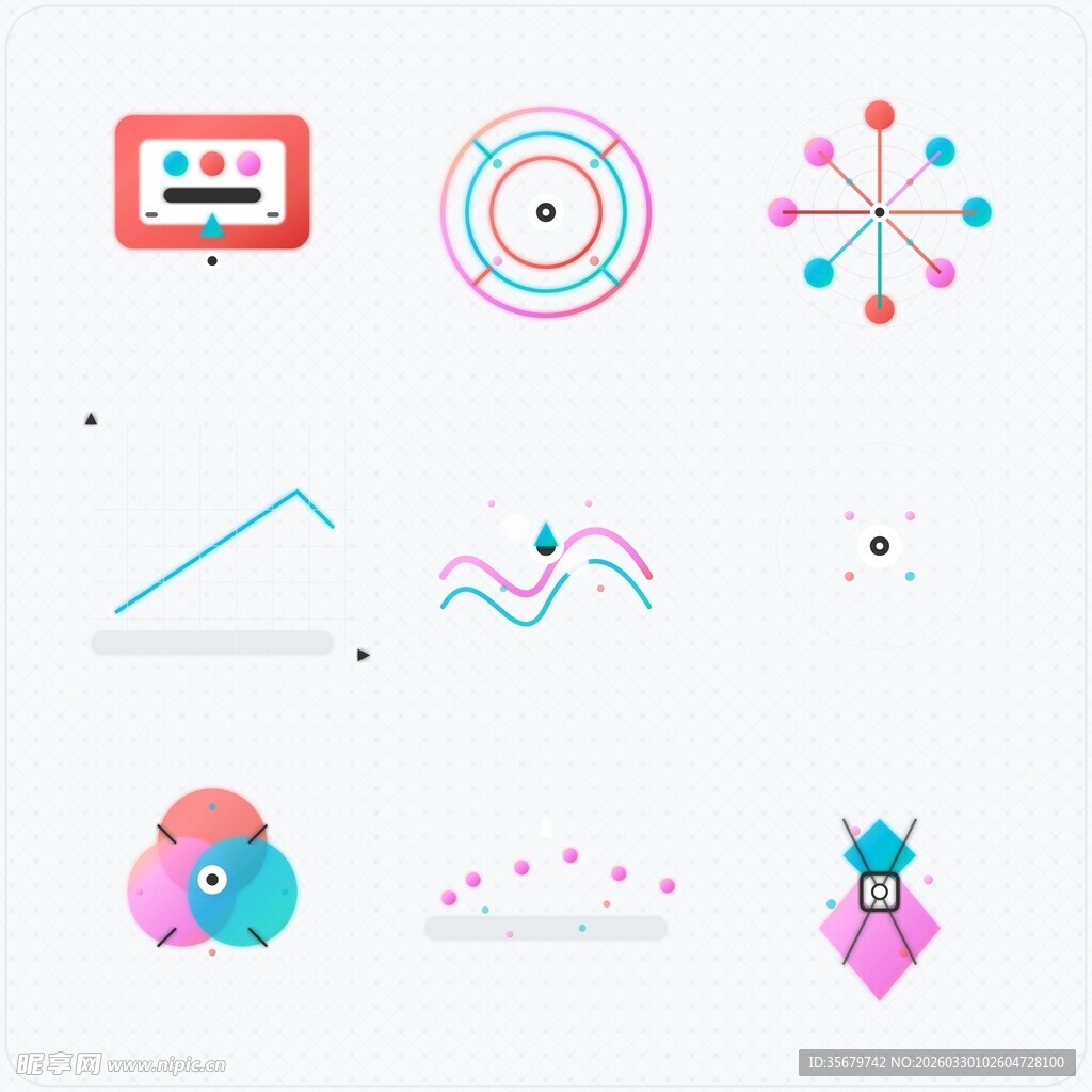 多彩抽象图标集合