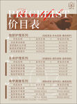 美容价目表设计