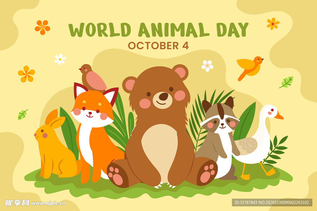 世界动物日的可爱动物们