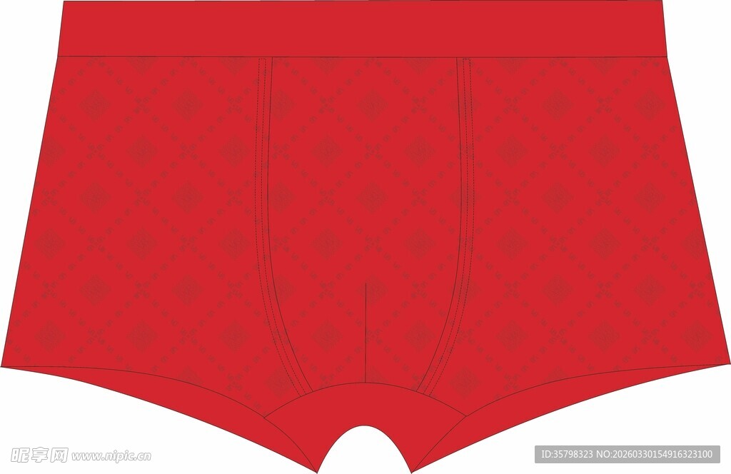 红色男士平角内裤