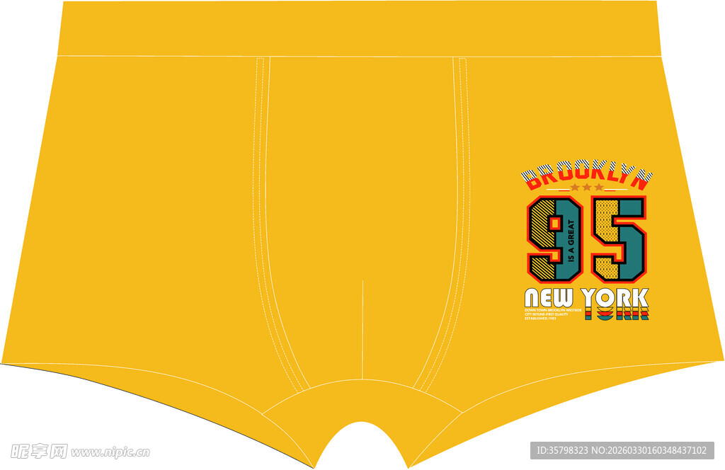 黄色男士内裤95号图案