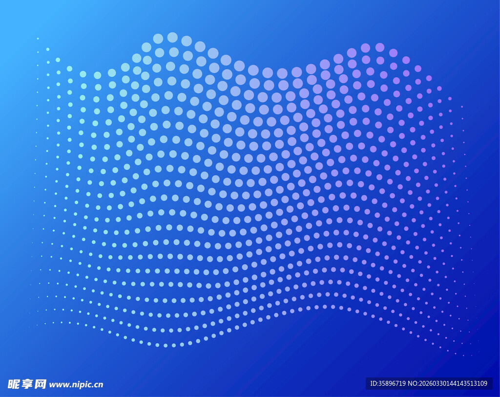 蓝色波点渐变科技背景图