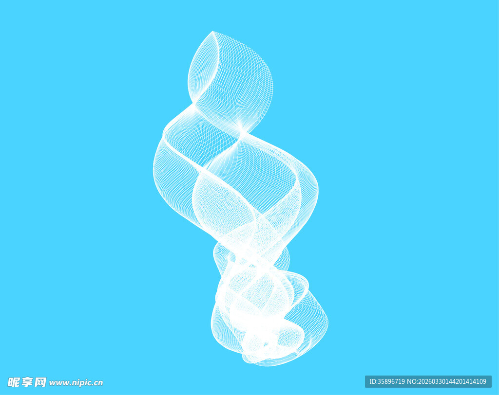 蓝色背景透明螺旋线条