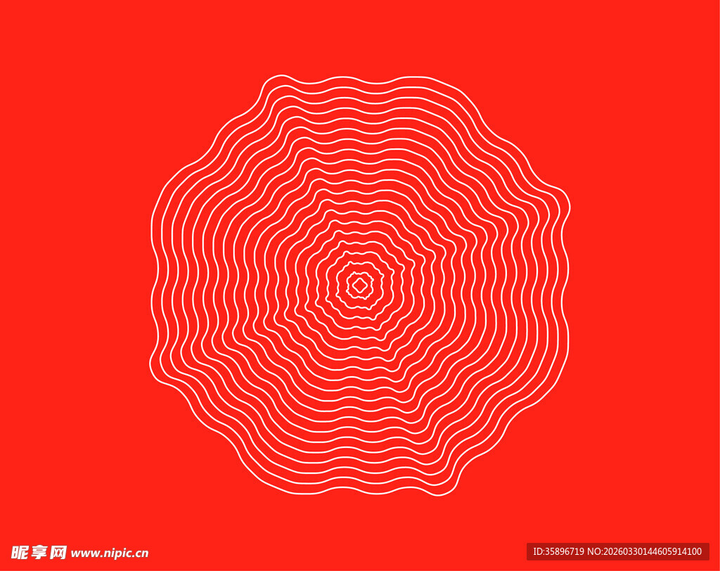 红色背景白色波纹图案