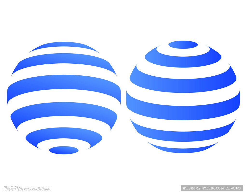 蓝白条纹球体图案设计