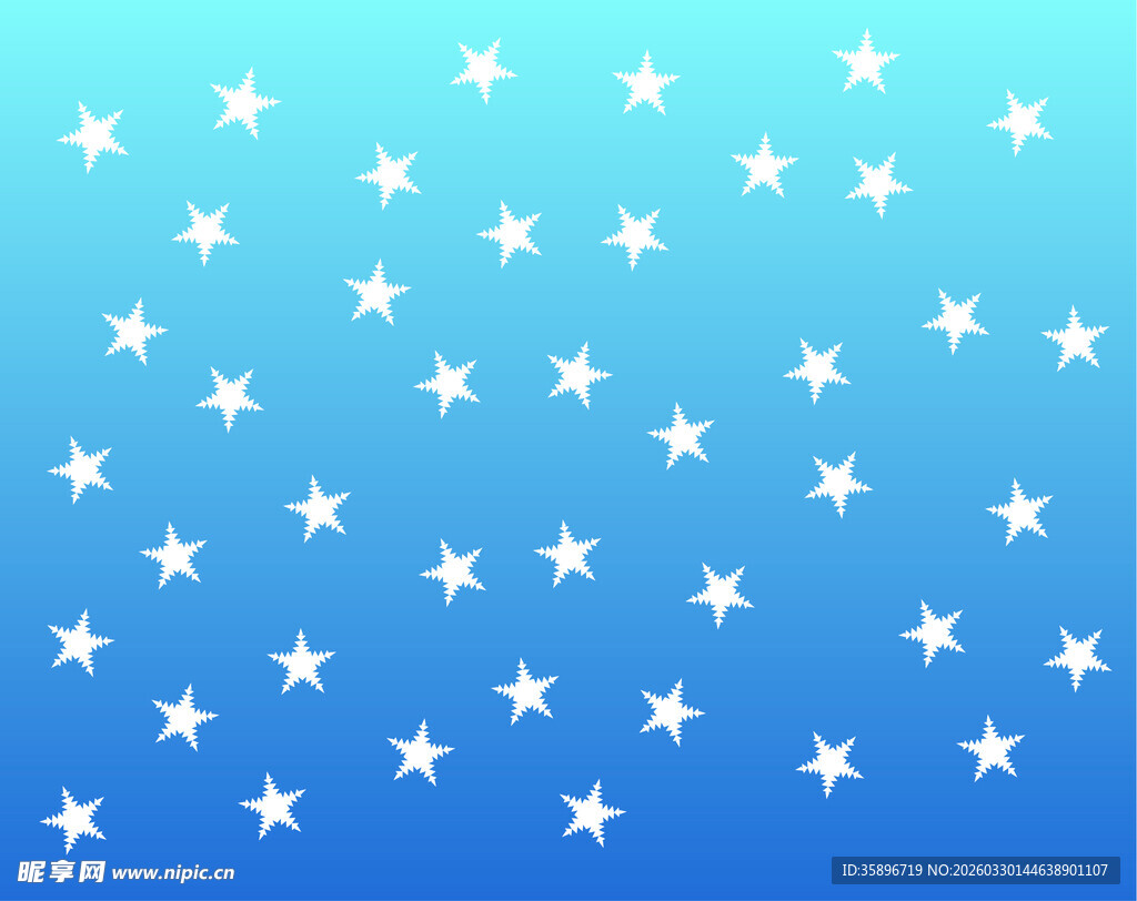 蓝色背景上的白色星星图案