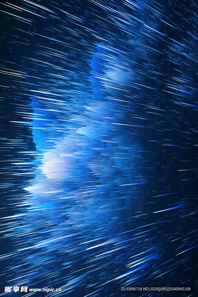 蓝色动感光线星空背景