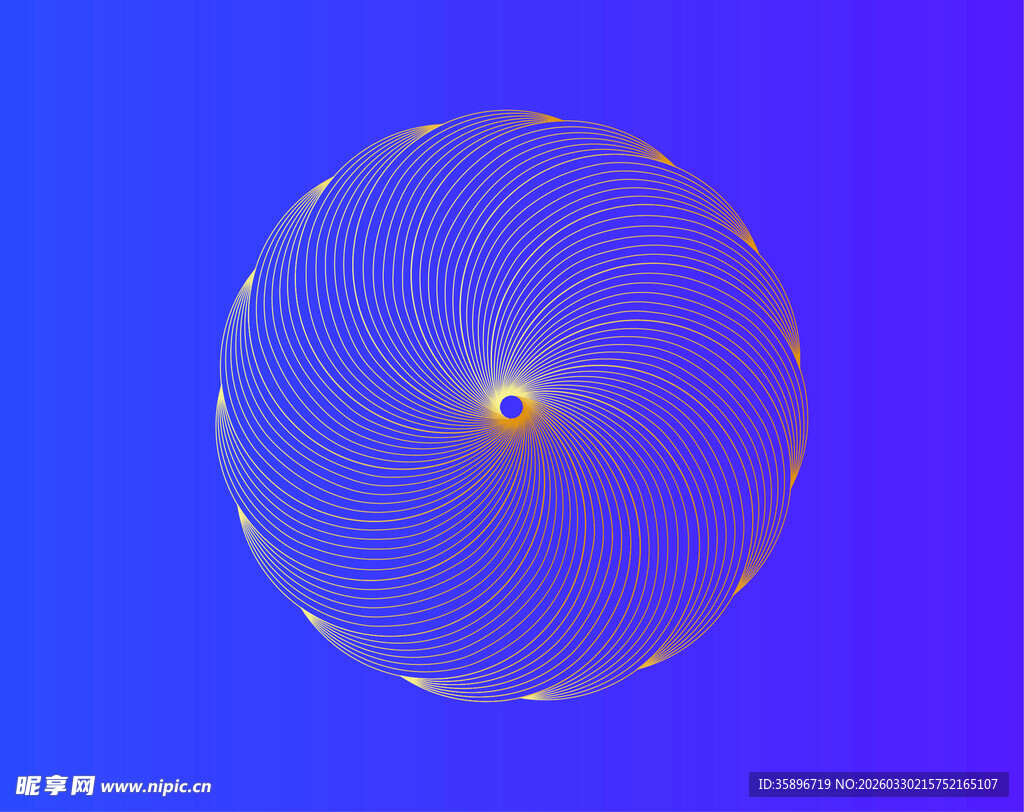 蓝色背景下的抽象圆形图案