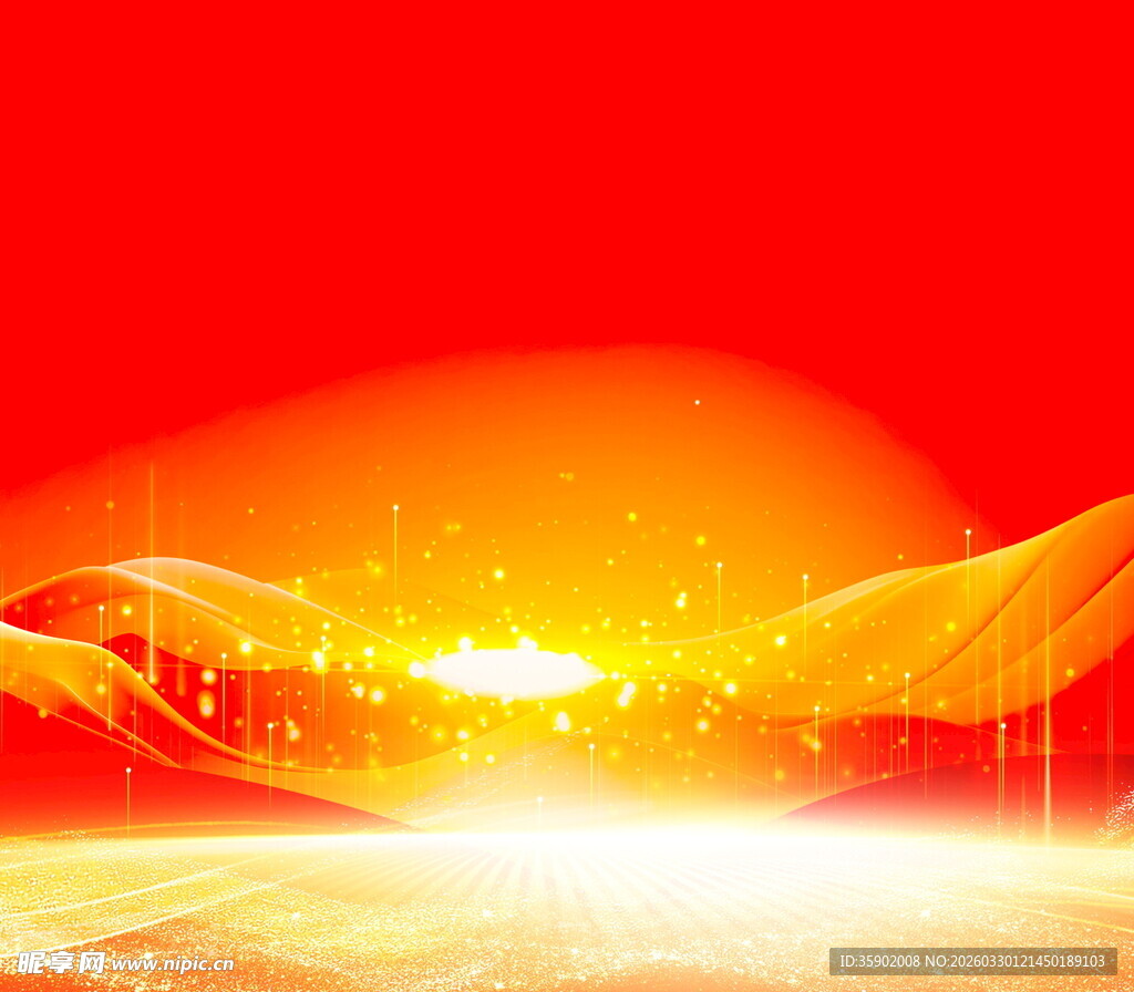 红色光芒背景动感线条画面