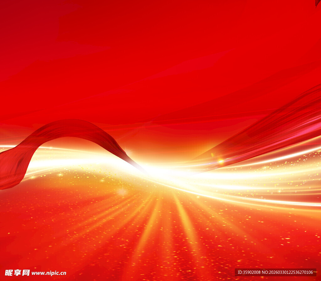 红色炫光动感背景画面