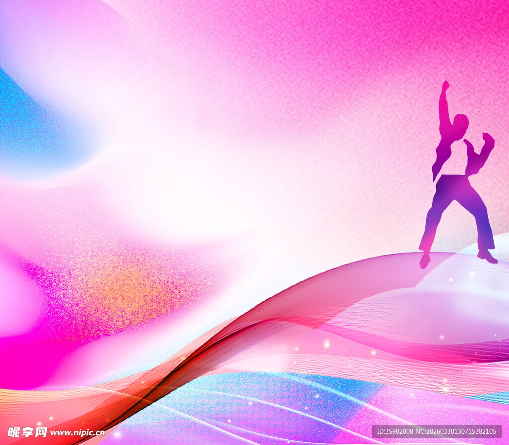 动感舞者于绚丽背景中
