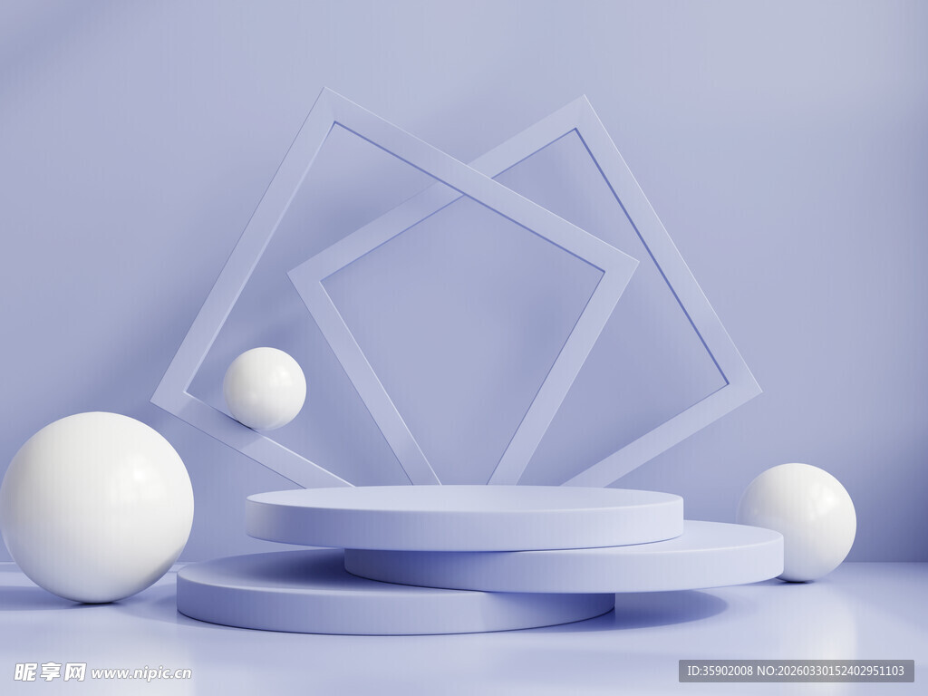 简约几何风格三维静物场景