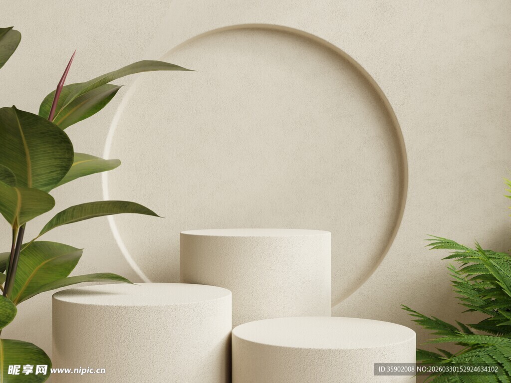 简约几何摆件与绿植搭配