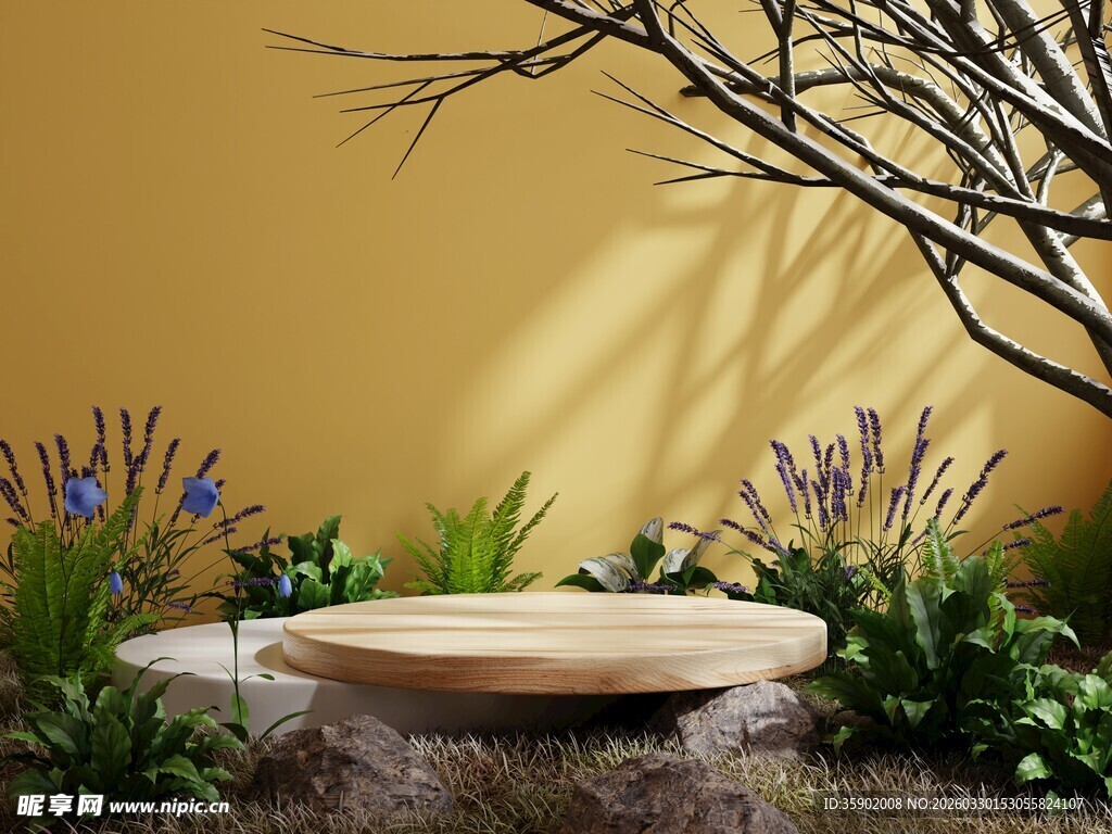 户外简约植物环绕休闲区