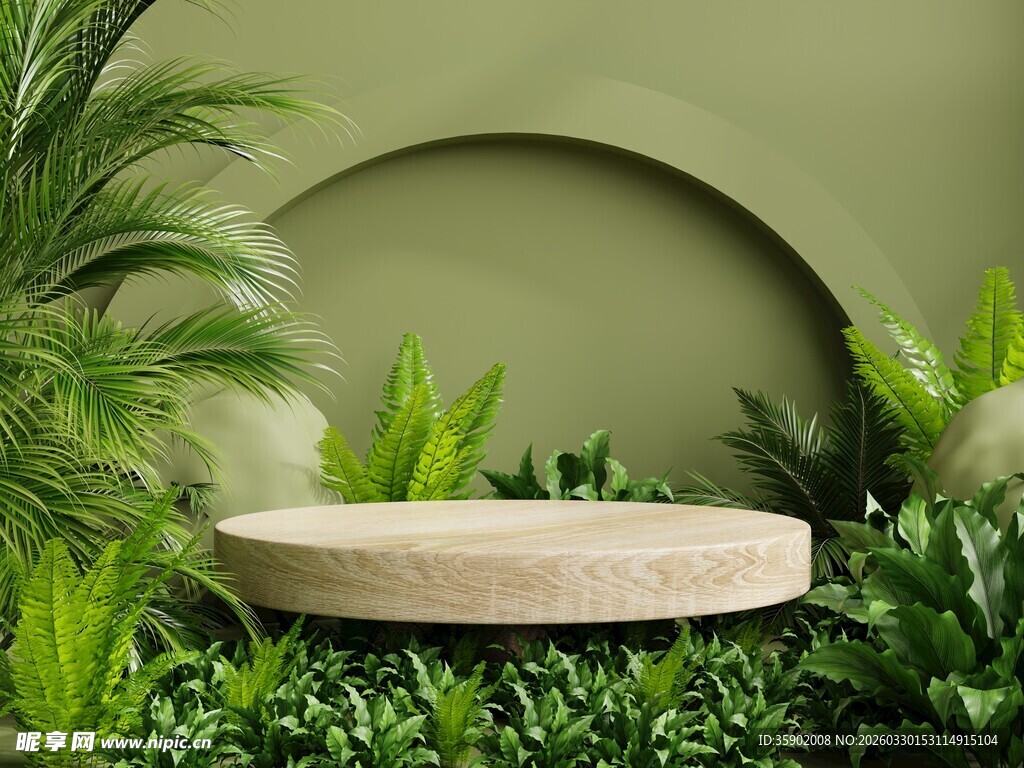 悬浮石桌与绿植景观