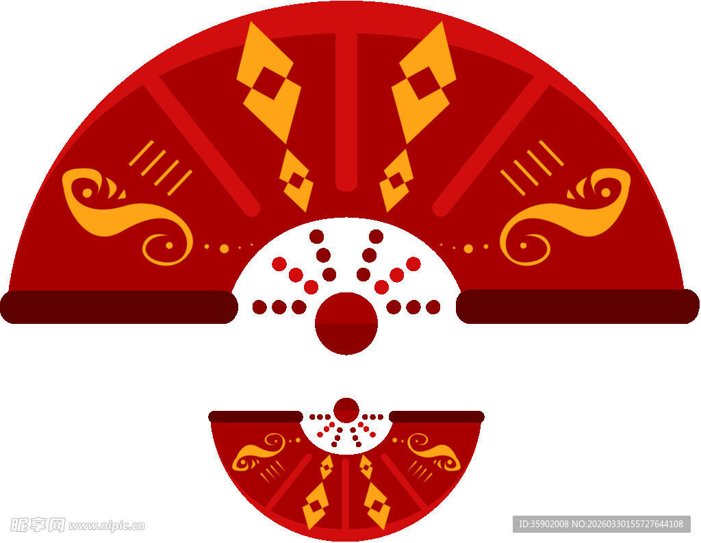 传统中式扇形装饰图案