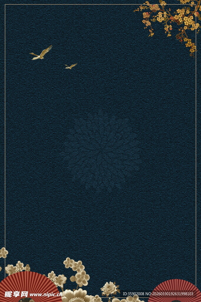 中式典雅花鸟背景图