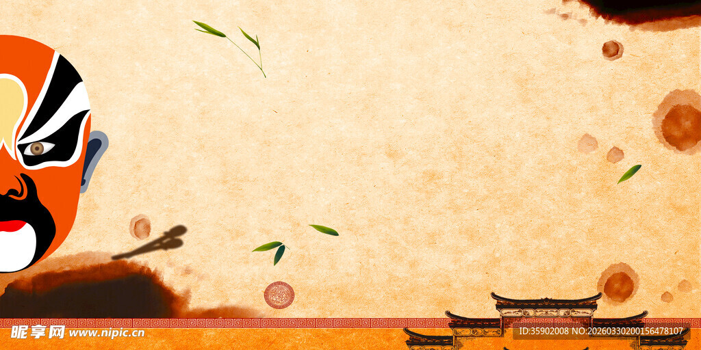 京剧脸谱背景古风画面