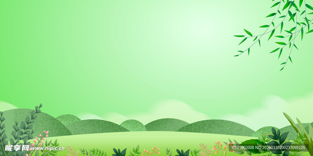 绿意盎然的田园风光