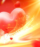 浪漫爱心闪耀梦幻光芒