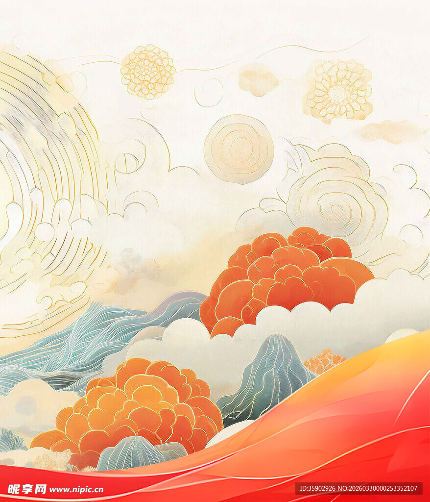 云海山川间的绚丽景致