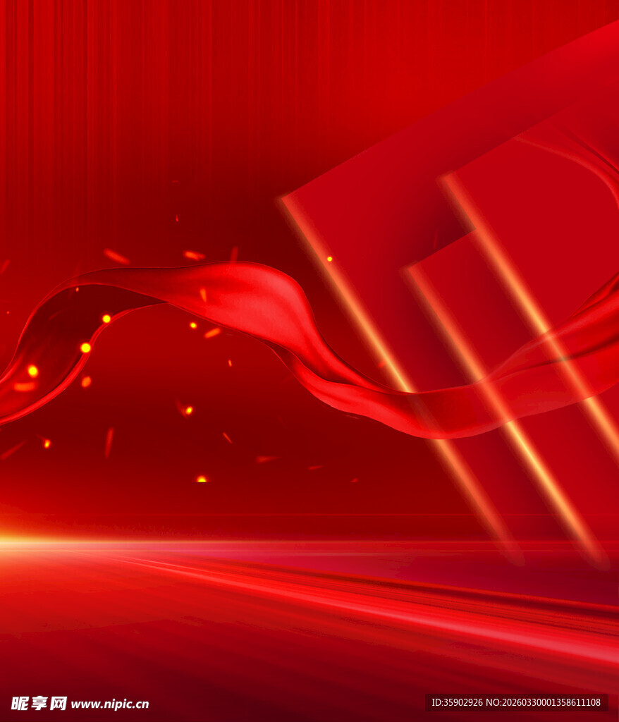 红色动感科技风背景画面