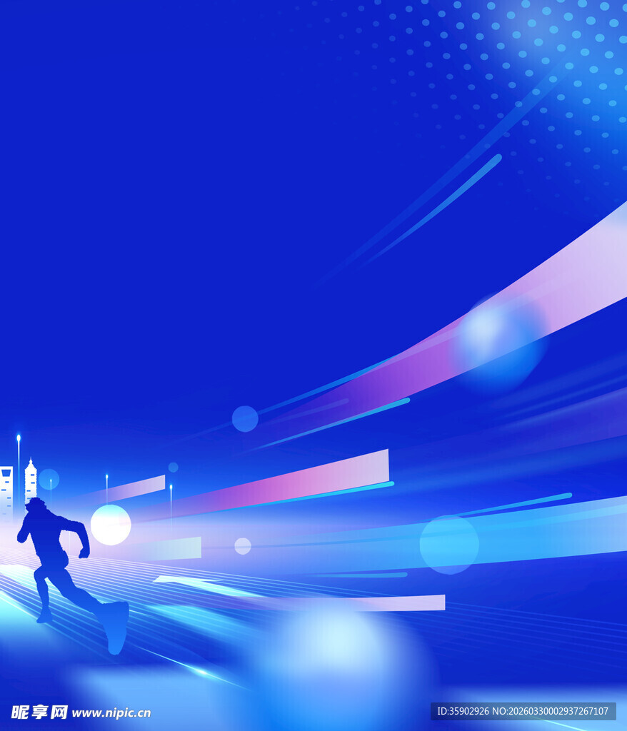 蓝色动感滑雪场景