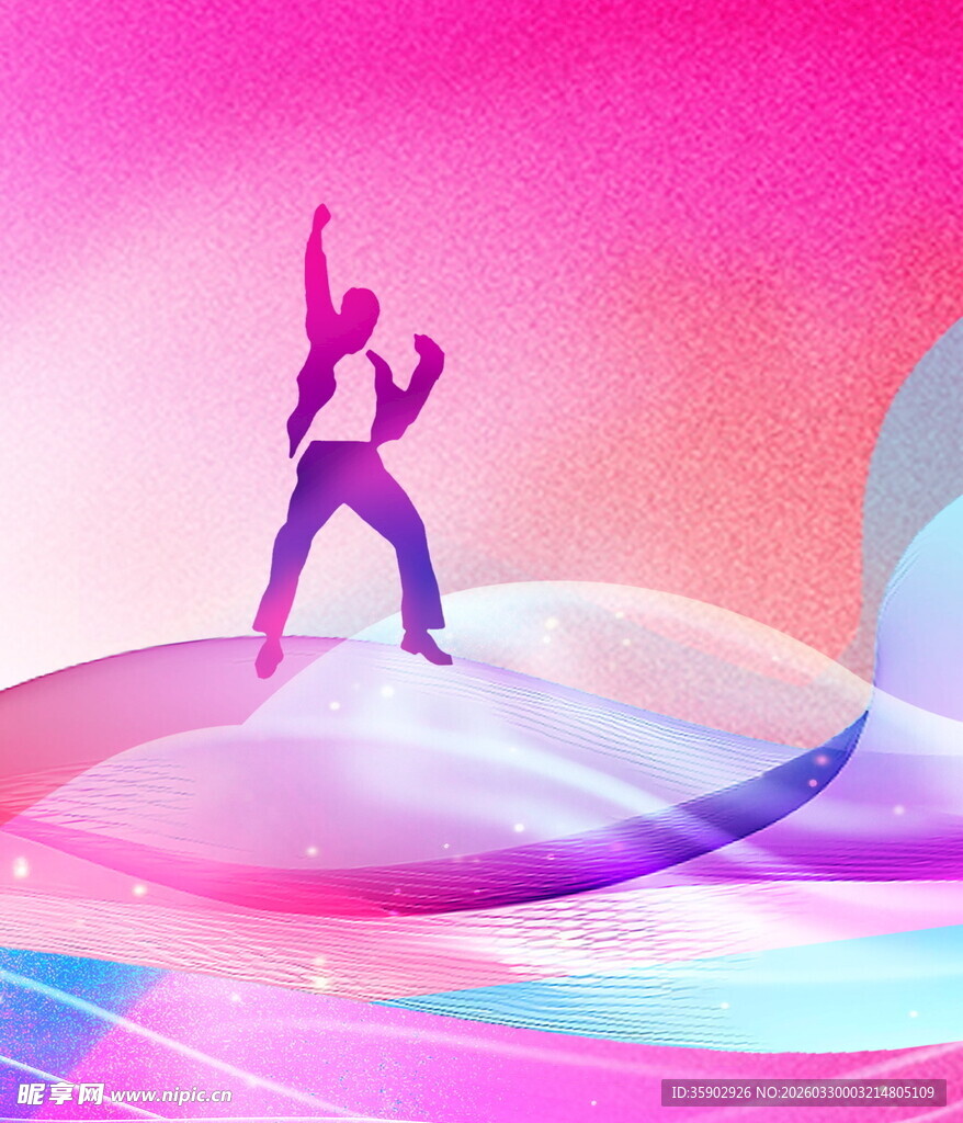 动感舞者于绚丽背景中