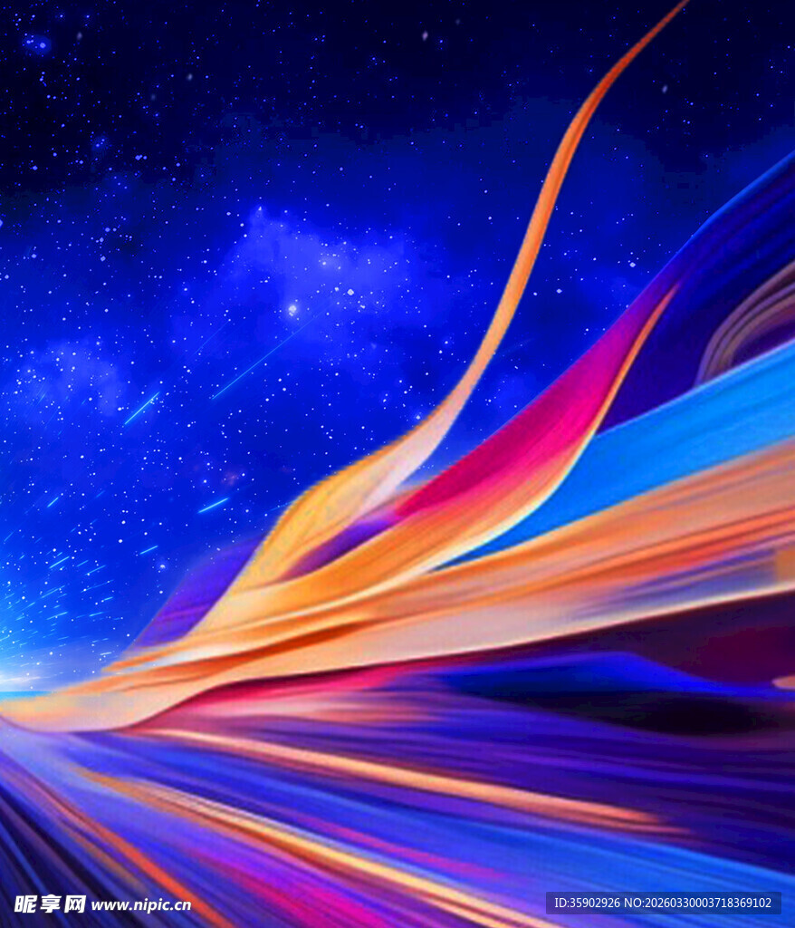 梦幻流光溢彩的宇宙之路