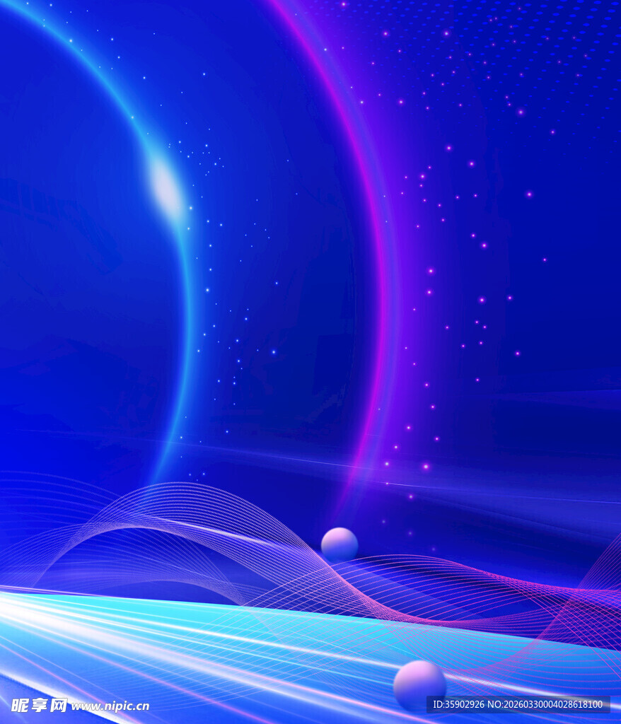 梦幻蓝紫科技感背景画面