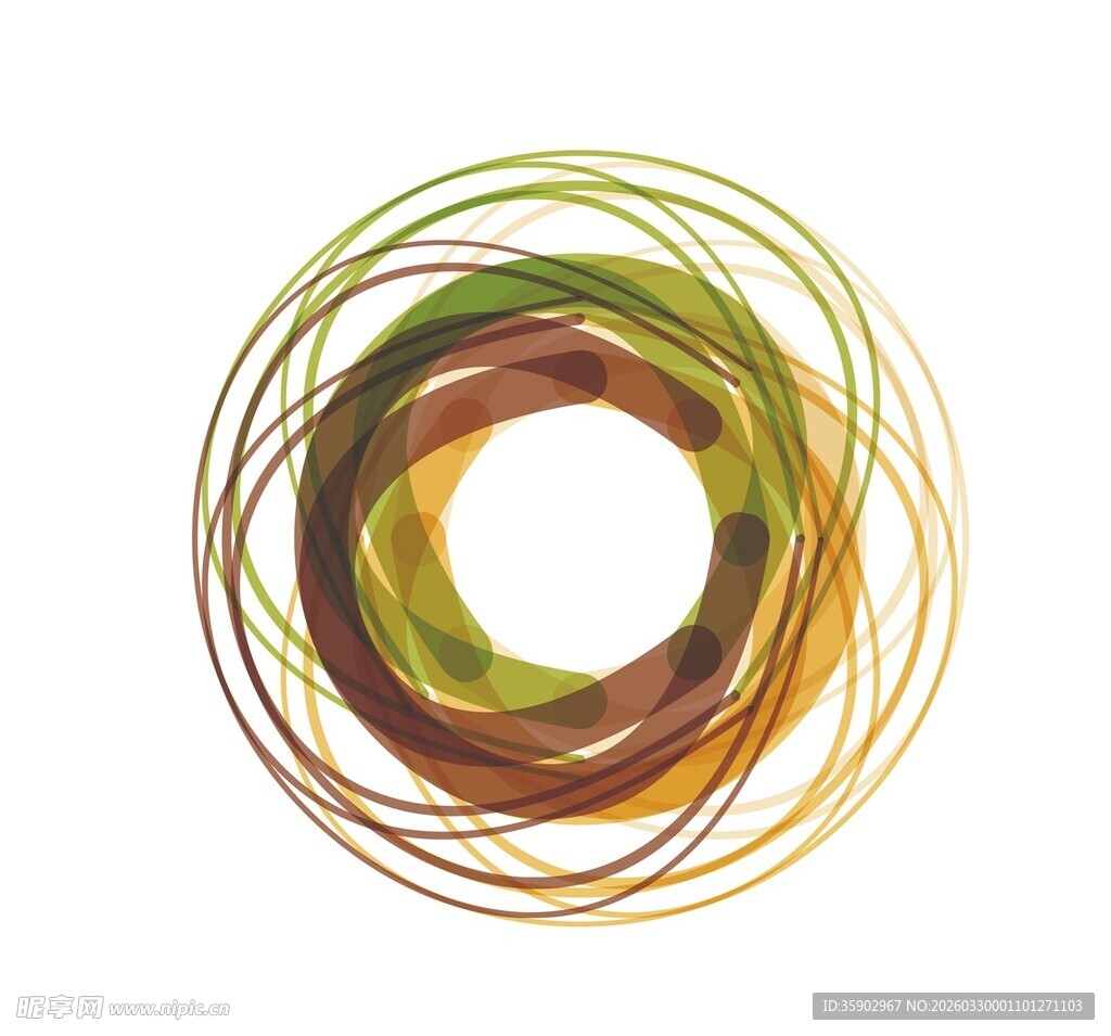 多彩环形线条抽象图案