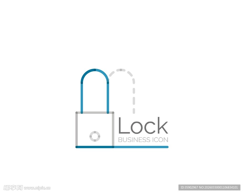 简约风格锁形图标设计
