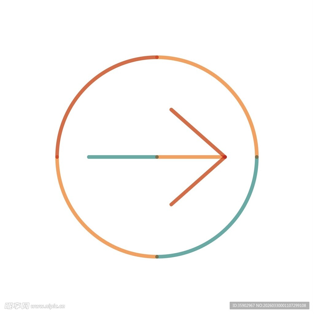 简约箭头圆形图标设计