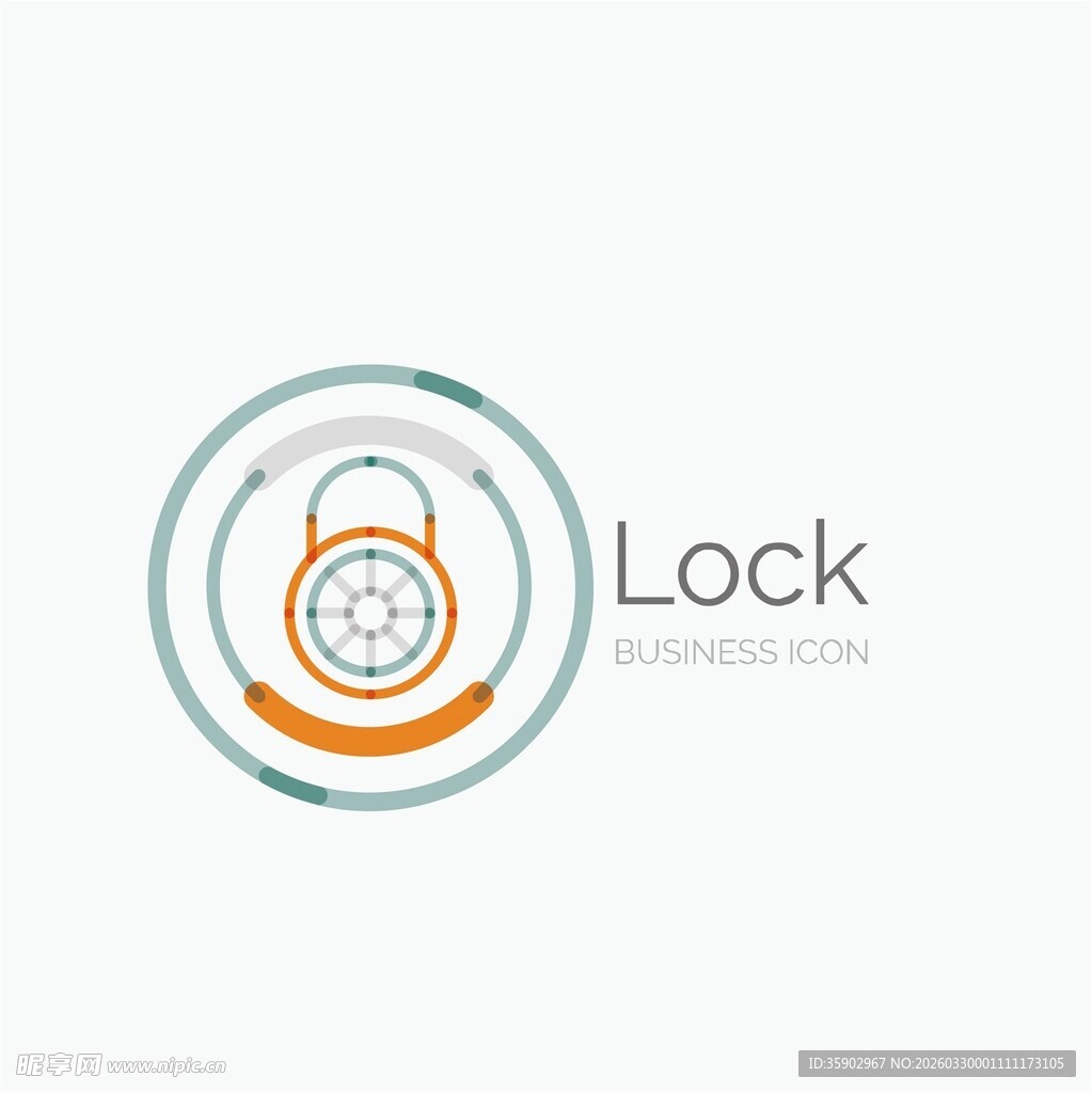 圆形锁图标设计