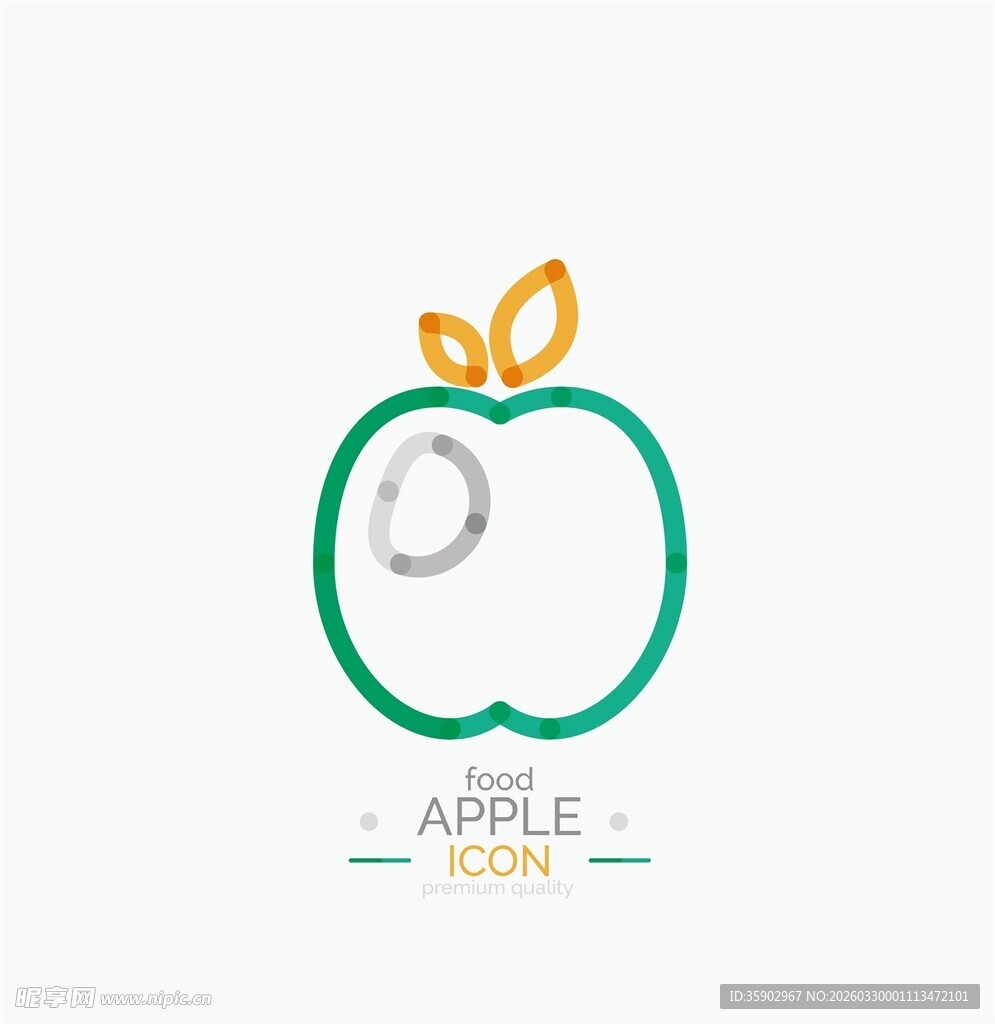 简约苹果主题标志设计