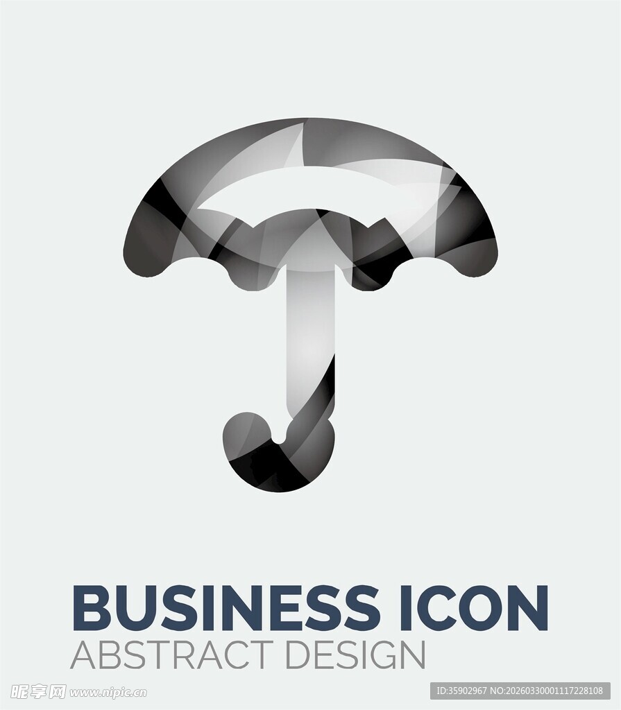 抽象商务雨伞图标设计