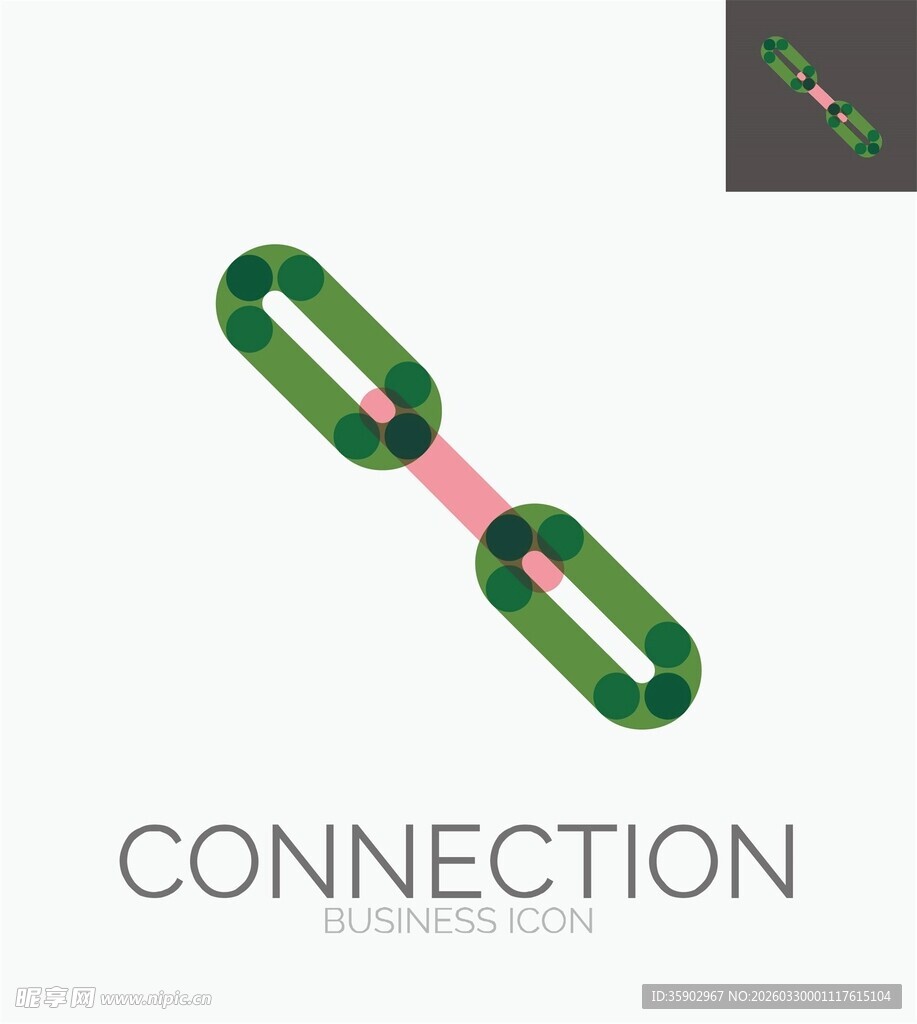 绿色链条连接图案设计