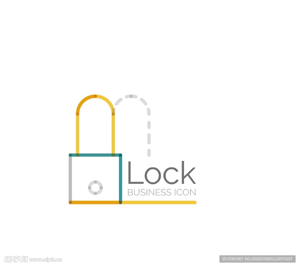 简约风格锁形标志设计