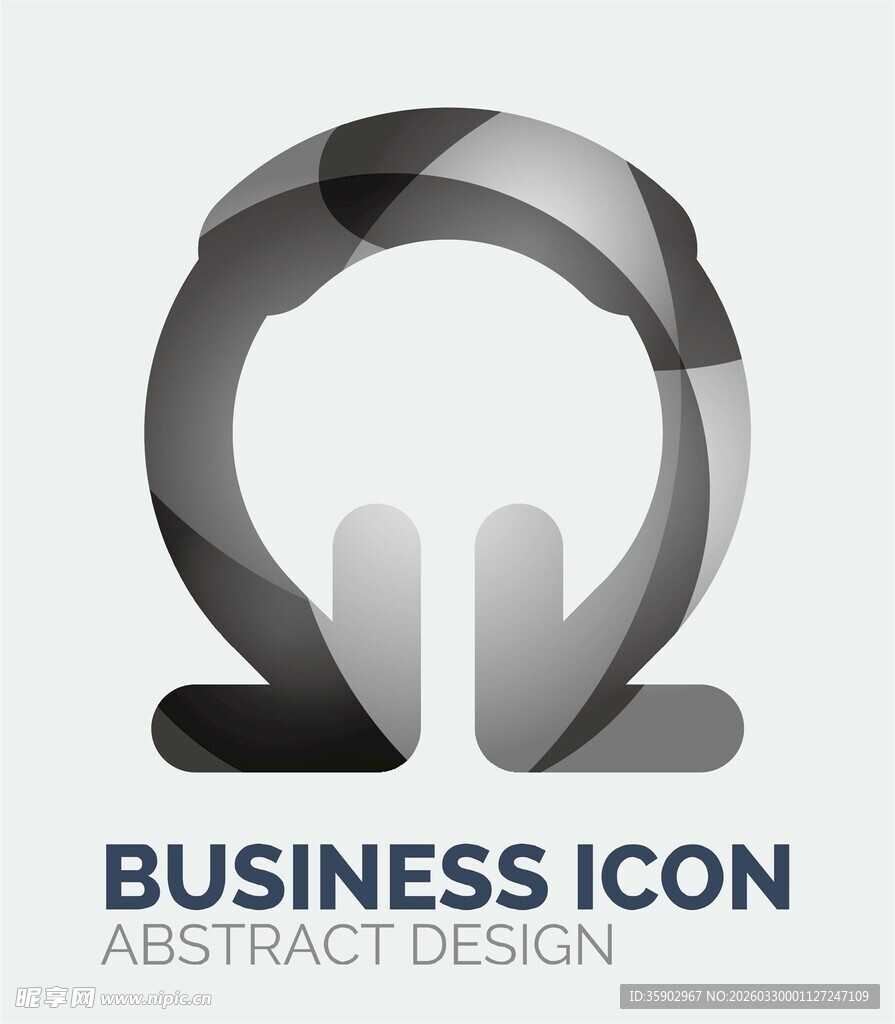 商务抽象耳机图标设计