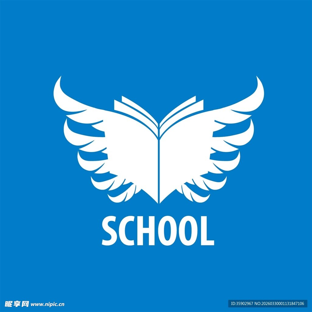 展翅书本学校标志