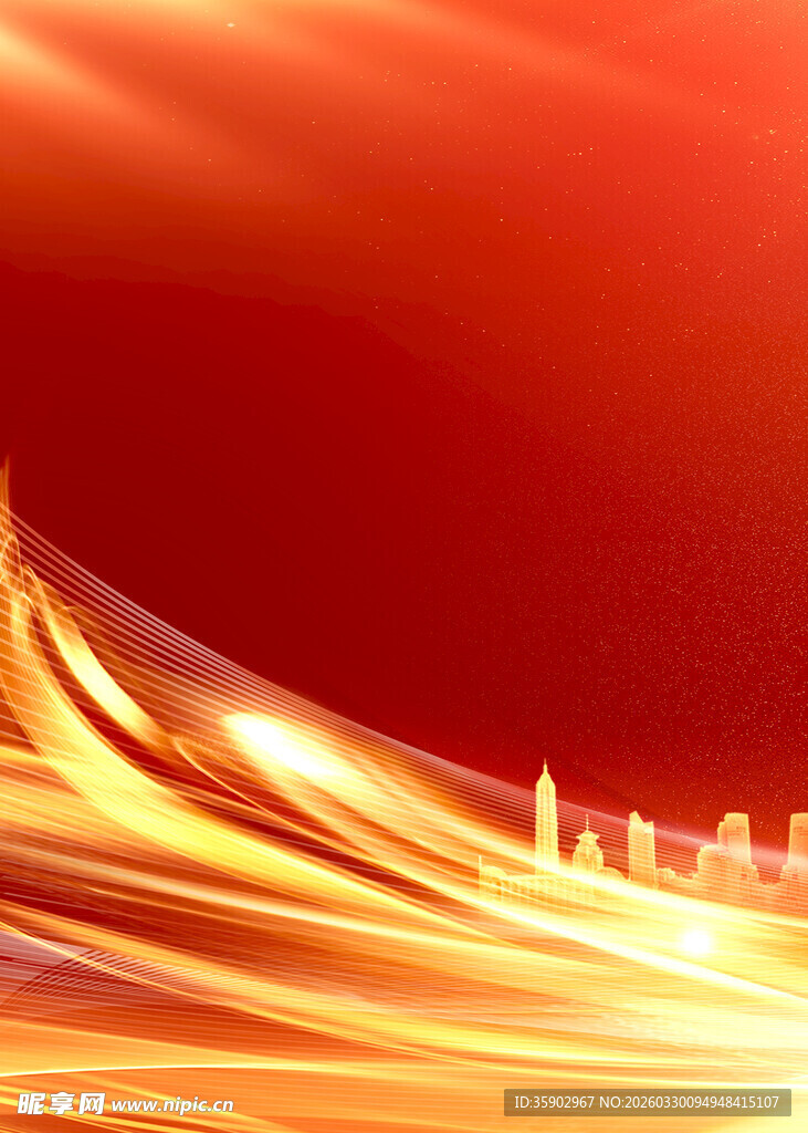 红色动感光影背景画面